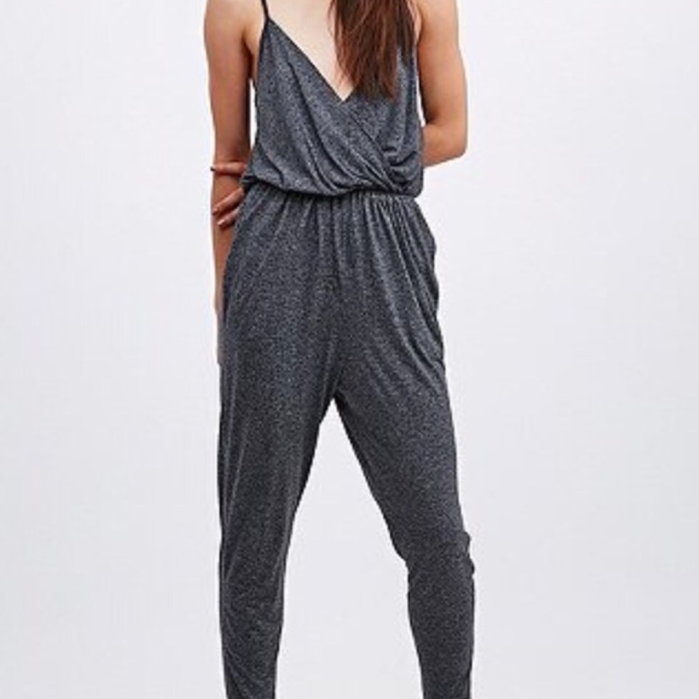 Silence + Noise heather gray jumpsuit